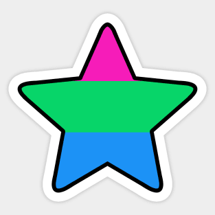 Polysexual Pride Star Sticker